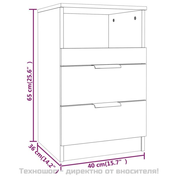 Нощни шкафчета, 2 бр, бели, инженерно дърво