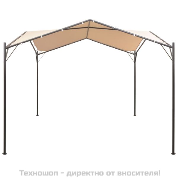 Шатра / беседка, с покрив, 4x4 м, стомана, бежова