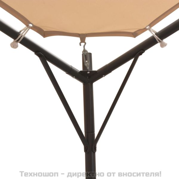 Шатра / беседка, с покрив, 4x4 м, стомана, бежова