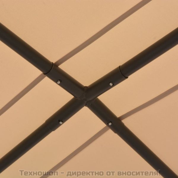 Шатра / беседка, с покрив, 4x4 м, стомана, бежова