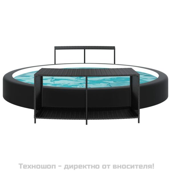 Рафтове за съхранение 2 бр черен полиратан