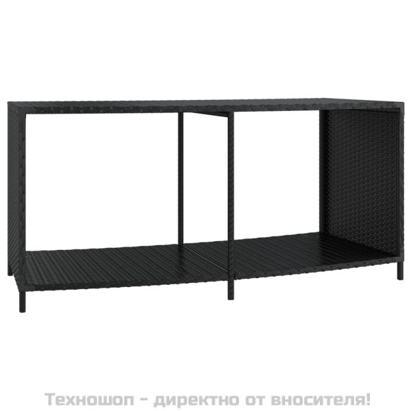 Рафтове за съхранение 2 бр черен полиратан