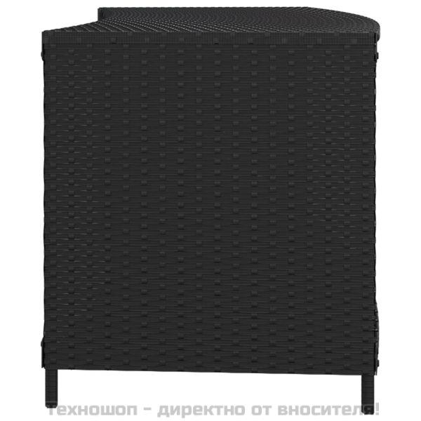 Рафтове за съхранение 2 бр черен полиратан