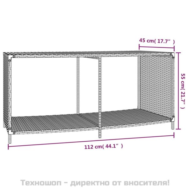 Рафтове за съхранение 2 бр черен полиратан
