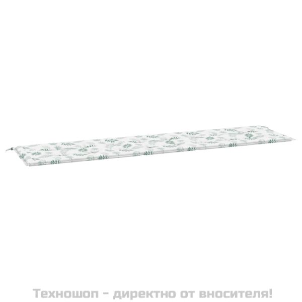 Възглавница за градинска пейка десен на листа 200x50x4 см плат