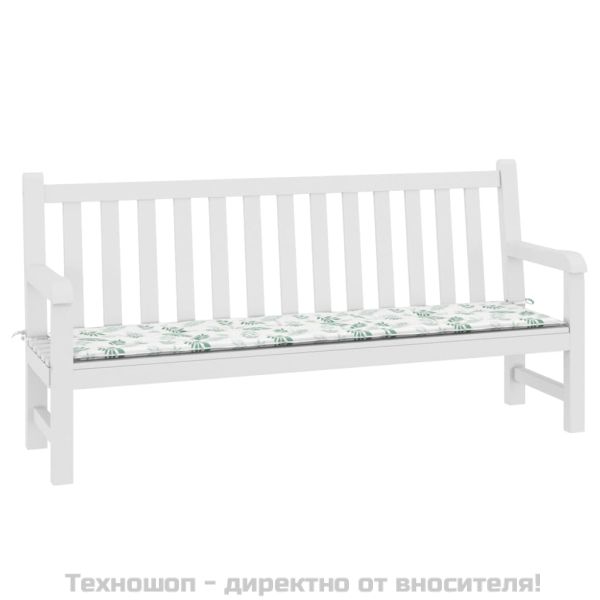 Възглавница за градинска пейка десен на листа 200x50x4 см плат