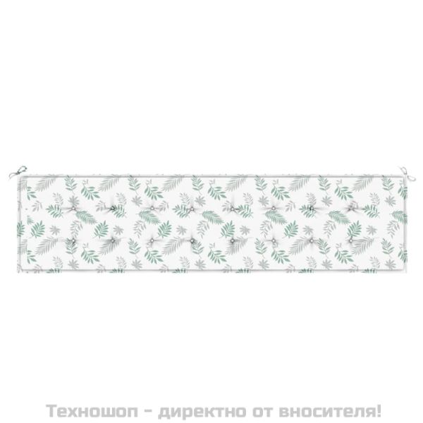 Възглавница за градинска пейка десен на листа 200x50x4 см плат