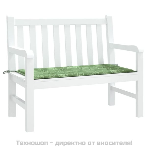 Възглавница за градинска пейка с листа 100x50x4 см оксфорд плат