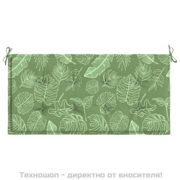 Възглавница за градинска пейка с листа 100x50x4 см оксфорд плат