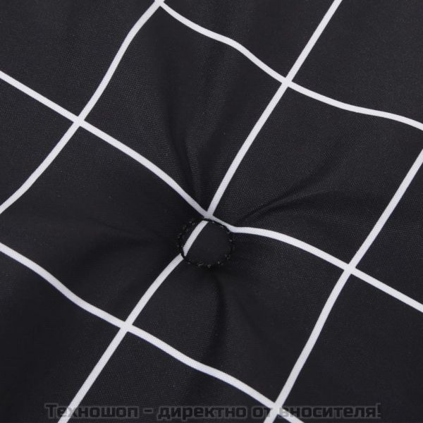 Възглавница за пейка черно каре 120x50x4 см оксфорд плат