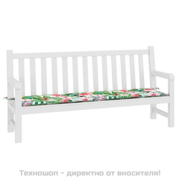 Възглавница за градинска пейка многоцветна 200x50x4 см текстил