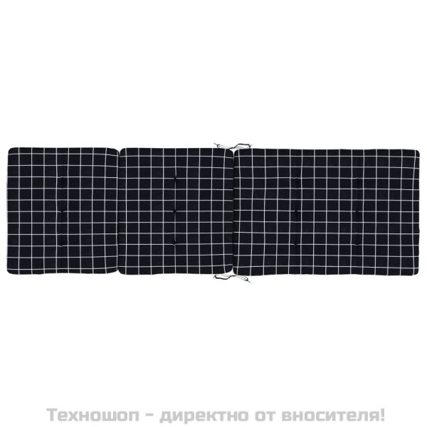 Възглавници за столове шезлонги 2 бр черно каре Оксфорд плат