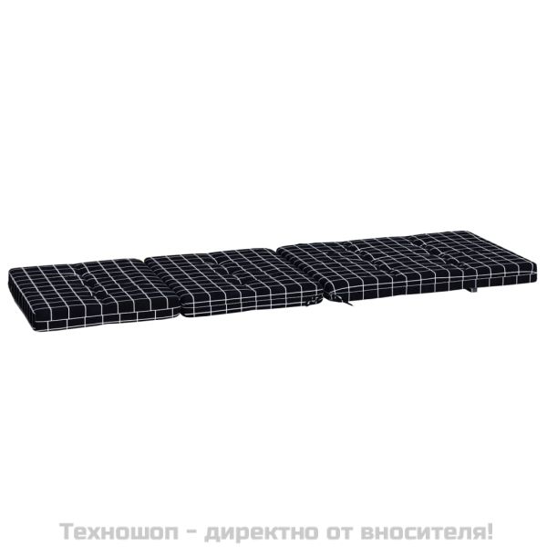 Възглавници за столове шезлонги 2 бр черно каре Оксфорд плат