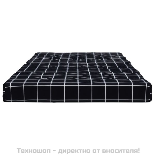 Възглавници за столове шезлонги 2 бр черно каре Оксфорд плат