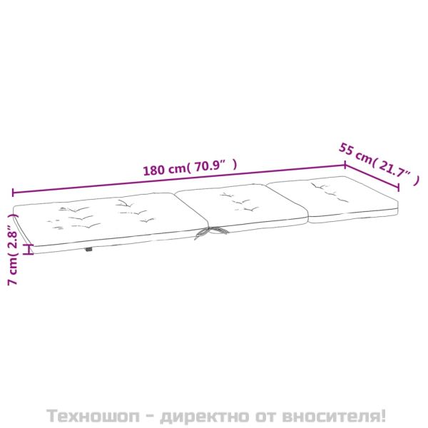 Възглавници за столове шезлонги 2 бр черно каре Оксфорд плат