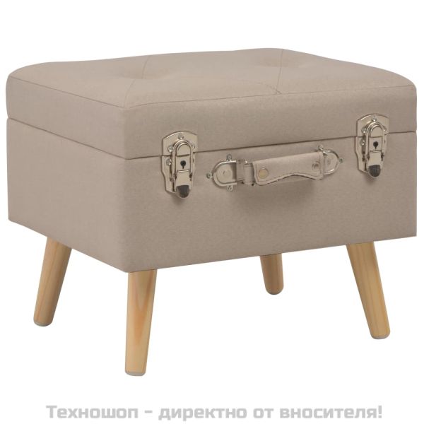 Табуретки за съхранение, 3 бр, бежови, плат