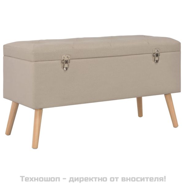 Табуретки за съхранение, 3 бр, бежови, плат