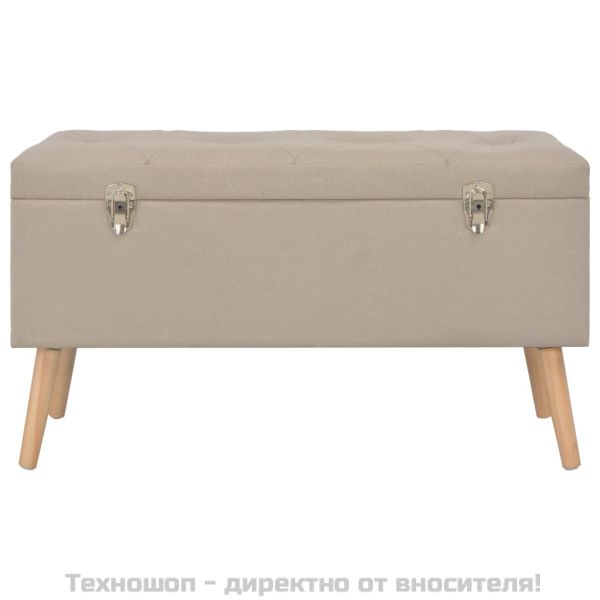Табуретки за съхранение, 3 бр, бежови, плат