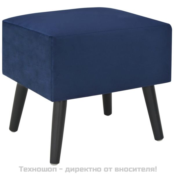 Нощно шкафче, синьо, 40x35x40 см, кадифе