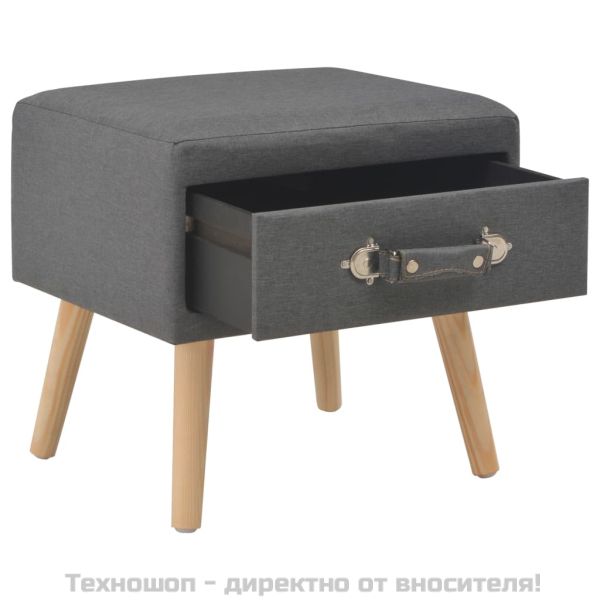 Нощни шкафчета, 2 бр, тъмносиви, 40x35x40 см, плат