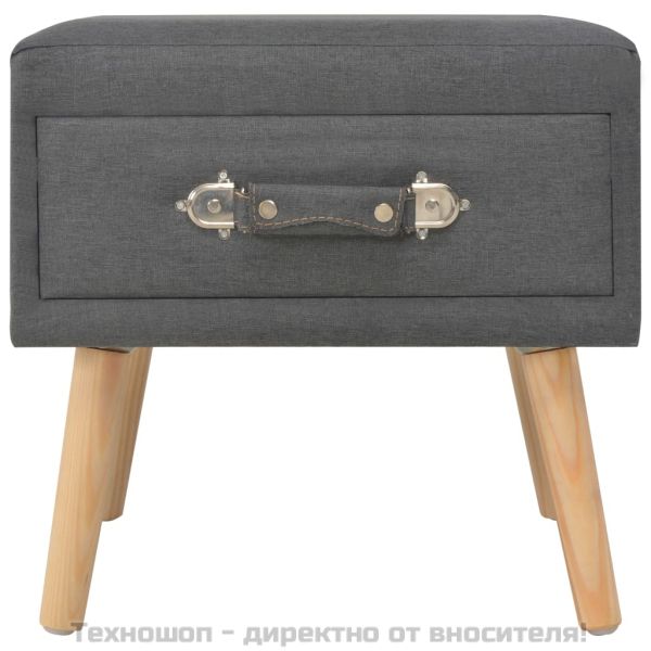 Нощни шкафчета, 2 бр, тъмносиви, 40x35x40 см, плат