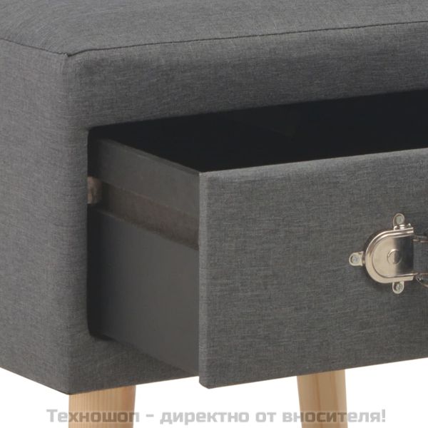 Нощни шкафчета, 2 бр, тъмносиви, 40x35x40 см, плат