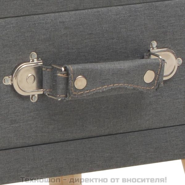 Нощни шкафчета, 2 бр, тъмносиви, 40x35x40 см, плат