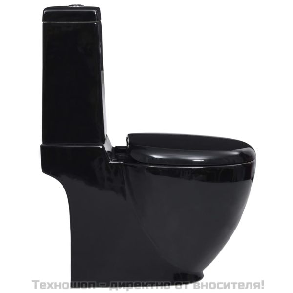 Керамичен моноблок, кръгъл, долно оттичане, черен