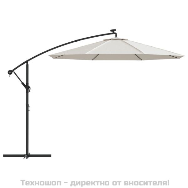 Резервно покривало за чадър с чупещо рамо, пясъчносиво, 300 см