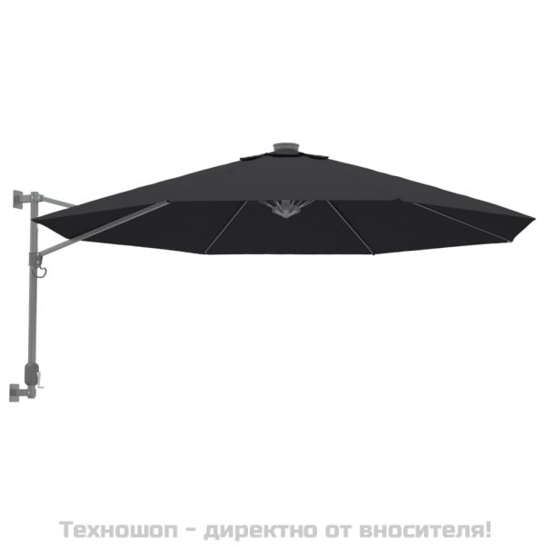 Резервно покривало за чадър с чупещо рамо, черно, 300 см