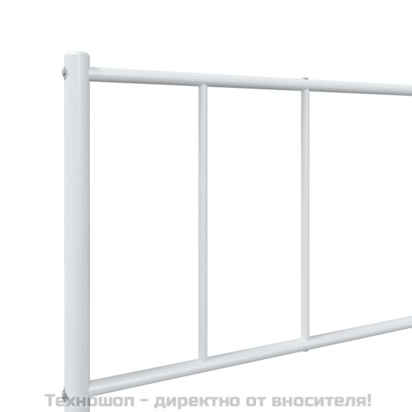 Метална рамка за легло с горна табла, черна, 100x200 см