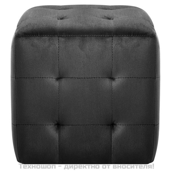 Нощни шкафчета, 2 бр, черни, 30x30x30 см, кадифен текстил