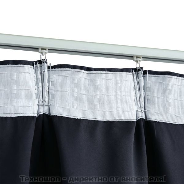 Затъмняващи завеси с куки, 2 бр, антрацит, 140x225 см