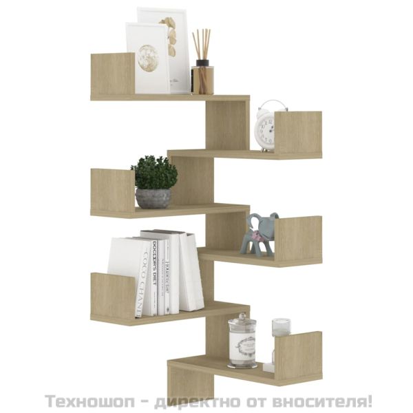 Стенни ъглови рафтове, 2 бр, дъб сонома, 40x40x50 см