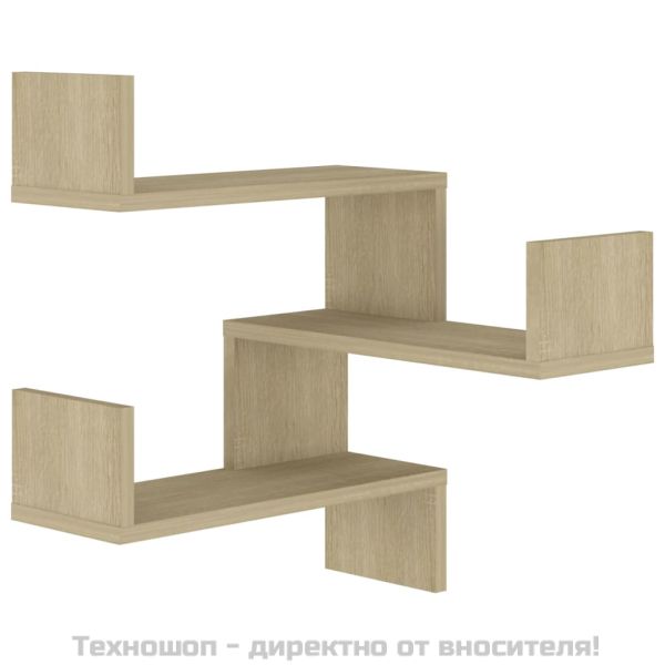 Стенни ъглови рафтове, 2 бр, дъб сонома, 40x40x50 см