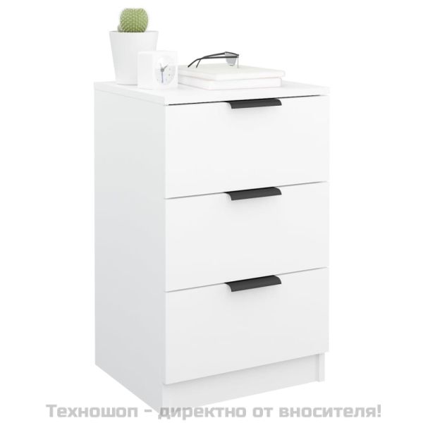 Нощно шкафче, бяло, 40x36x65 см