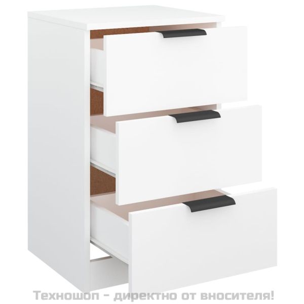 Нощно шкафче, бяло, 40x36x65 см