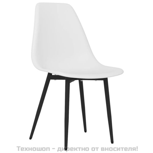 Трапезни столове, 2 бр, бели, PP