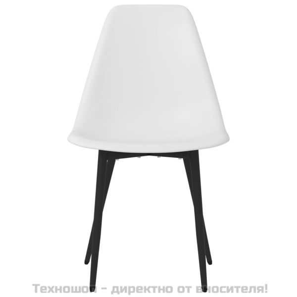Трапезни столове, 2 бр, бели, PP