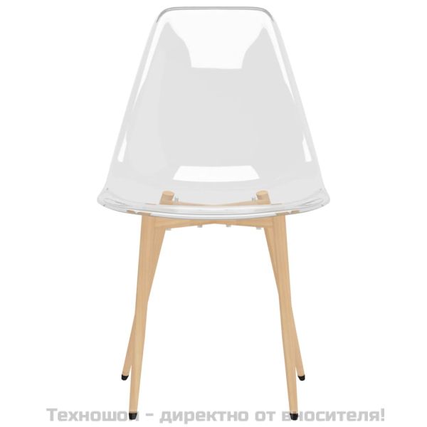 Трапезни столове, 4 бр, прозрачни, PET