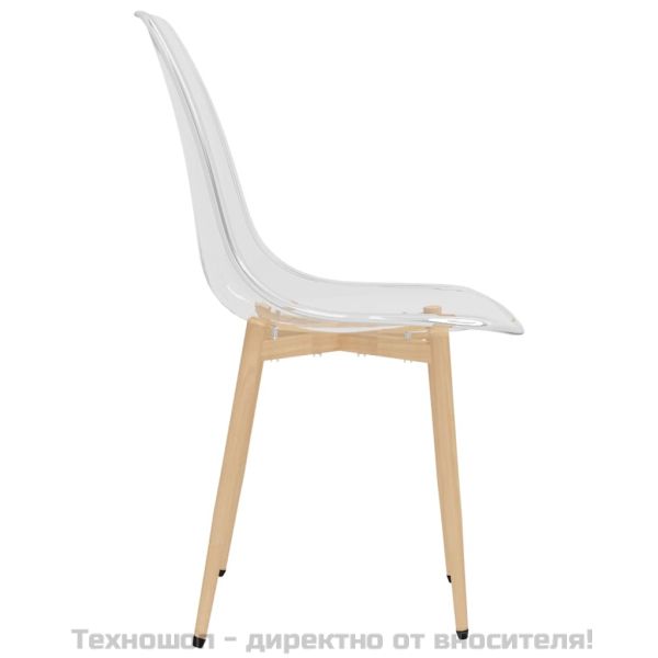 Трапезни столове, 4 бр, прозрачни, PET