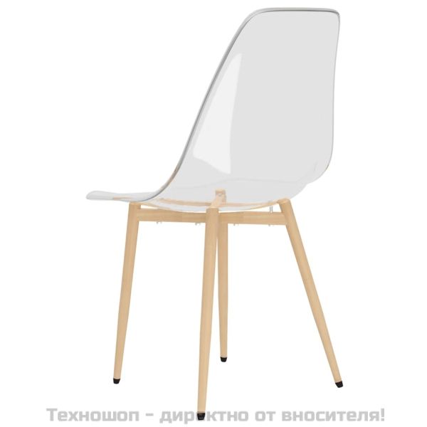 Трапезни столове, 4 бр, прозрачни, PET