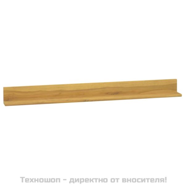 Стенни рафтове 2 бр 110x10x10 см тиково дърво масив