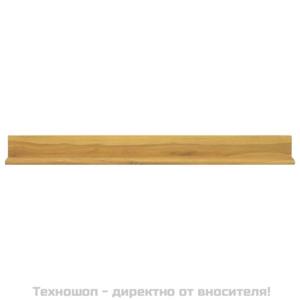 Стенни рафтове 2 бр 110x10x10 см тиково дърво масив