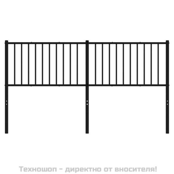 Метална табла за глава, черна, 160 см