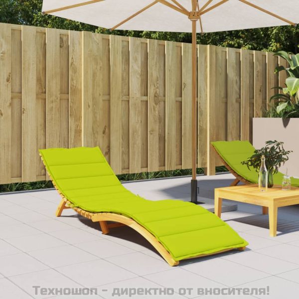 Шалте за шезлонг, яркозелено, 200x70x3 см, Оксфорд плат