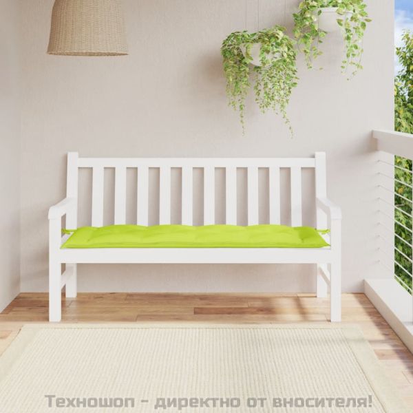 Възглавница за пейка яркозелена 150x50x7 см оксфорд плат