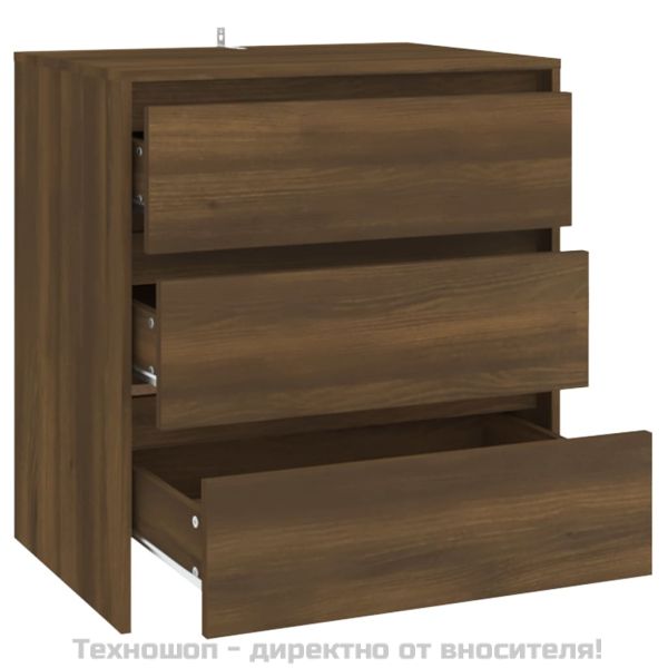 Сайдборд, кафяв дъб, 70x41x75 см, инженерно дърво