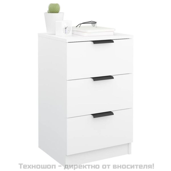 Нощни шкафчета, 2 бр, Бял, 40x36x65 см