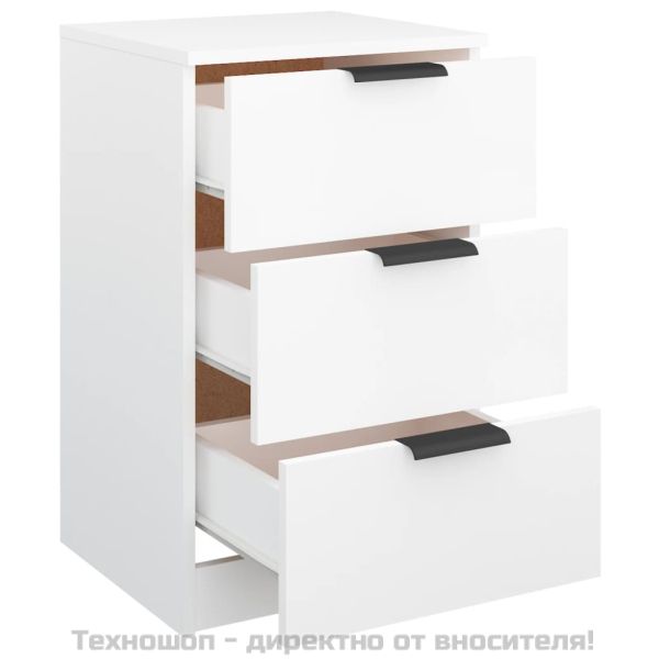 Нощни шкафчета, 2 бр, Бял, 40x36x65 см